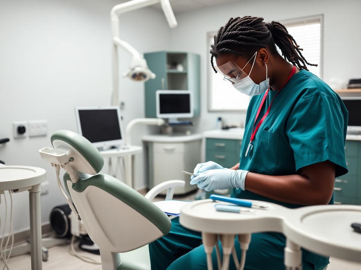 Treatment room in the dental department at JJ Polyclinic